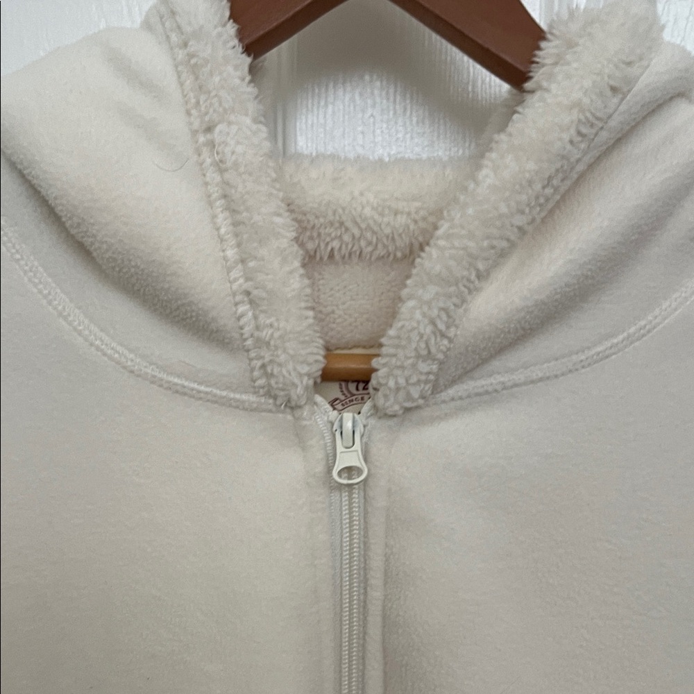 Cozy Cream Fleece Hoodie Jacket - Picture 2 of 4